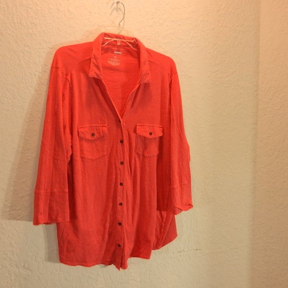 Sanoma Coral multi media button front SHIRT - Picture 1 of 6